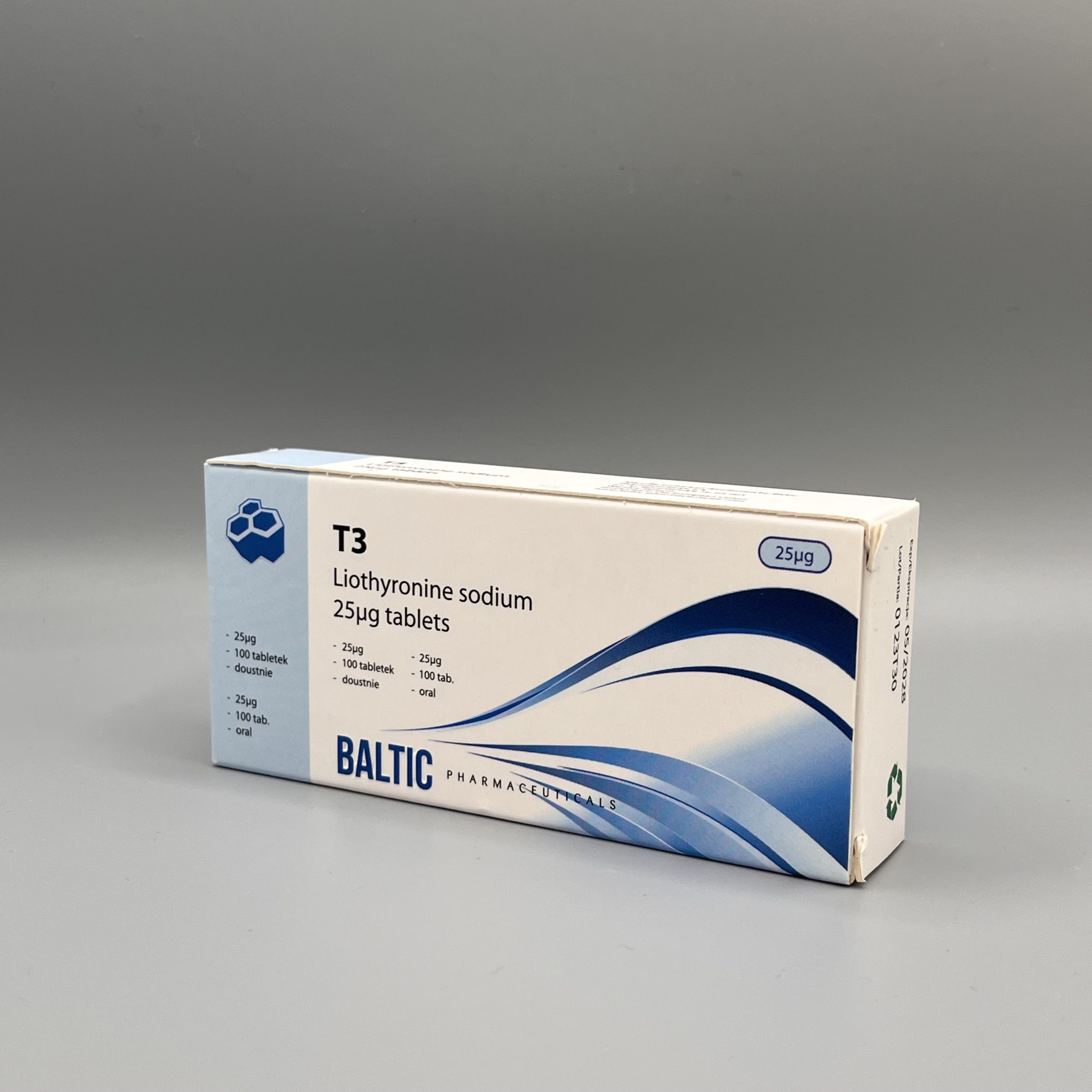 Compre T3 - comprimidos de 100 x 25mcg da Baltic Pharma - Imagem em Destaque